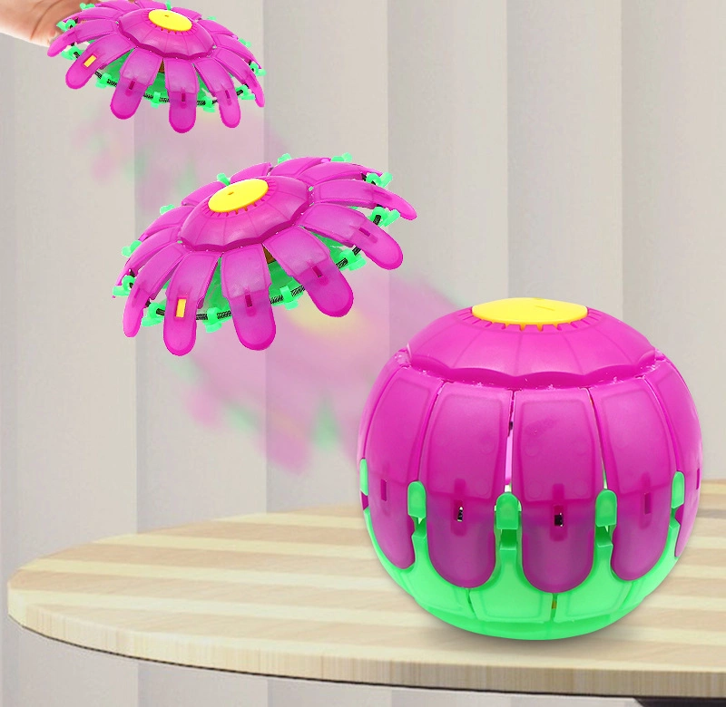 Magic UFO Ball, Vibrato Step on The Ball, Frisbee Vent Deformation Ball Vent Bouncing Ball Children′ S Toys with Lights, LED Flying Ball