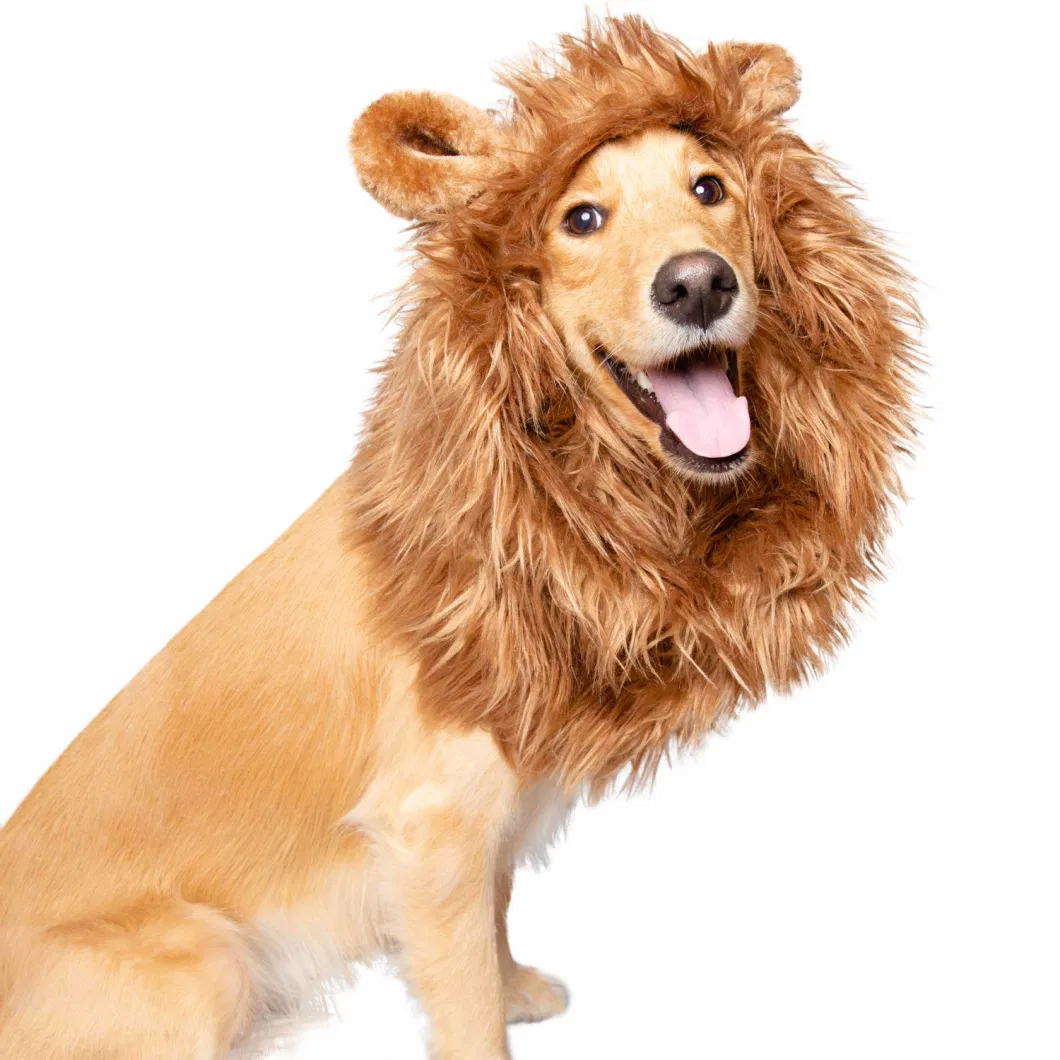 Lion Mane Costume with Ears for Medium and Big Dogs