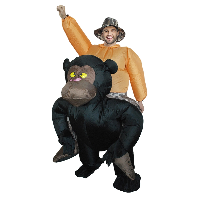 Funny Inflatable King Kong Costumes Animal Dress Blow-up Ride-on Cosplay Halloween Party Decoration for Adults