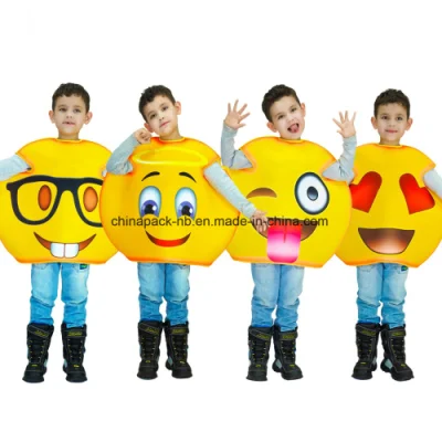 Costume da festa di carnevale con faccine buffe Emoji per bambini (CPGC70013X)