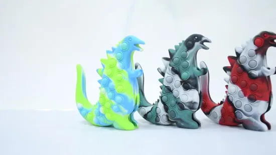 Giocattolo sensoriale 3D Godzilla di vendita caldo di Amazon Bubble Fidget Giocattoli di compressione antistress in silicone per bambini