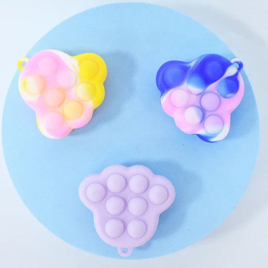 Giocattolo sensoriale per autismo, giocattolo per autismo sensoriale, simpatico gatto, colorato, colorato, in silicone, giocattolo pop-it per bambini